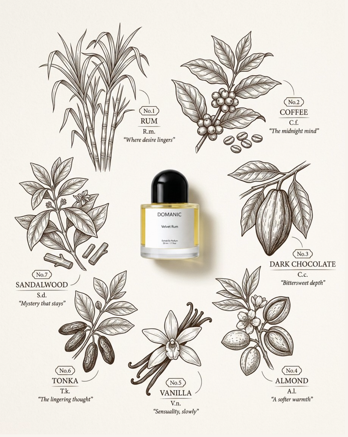 Botanical chart Velvet Rum