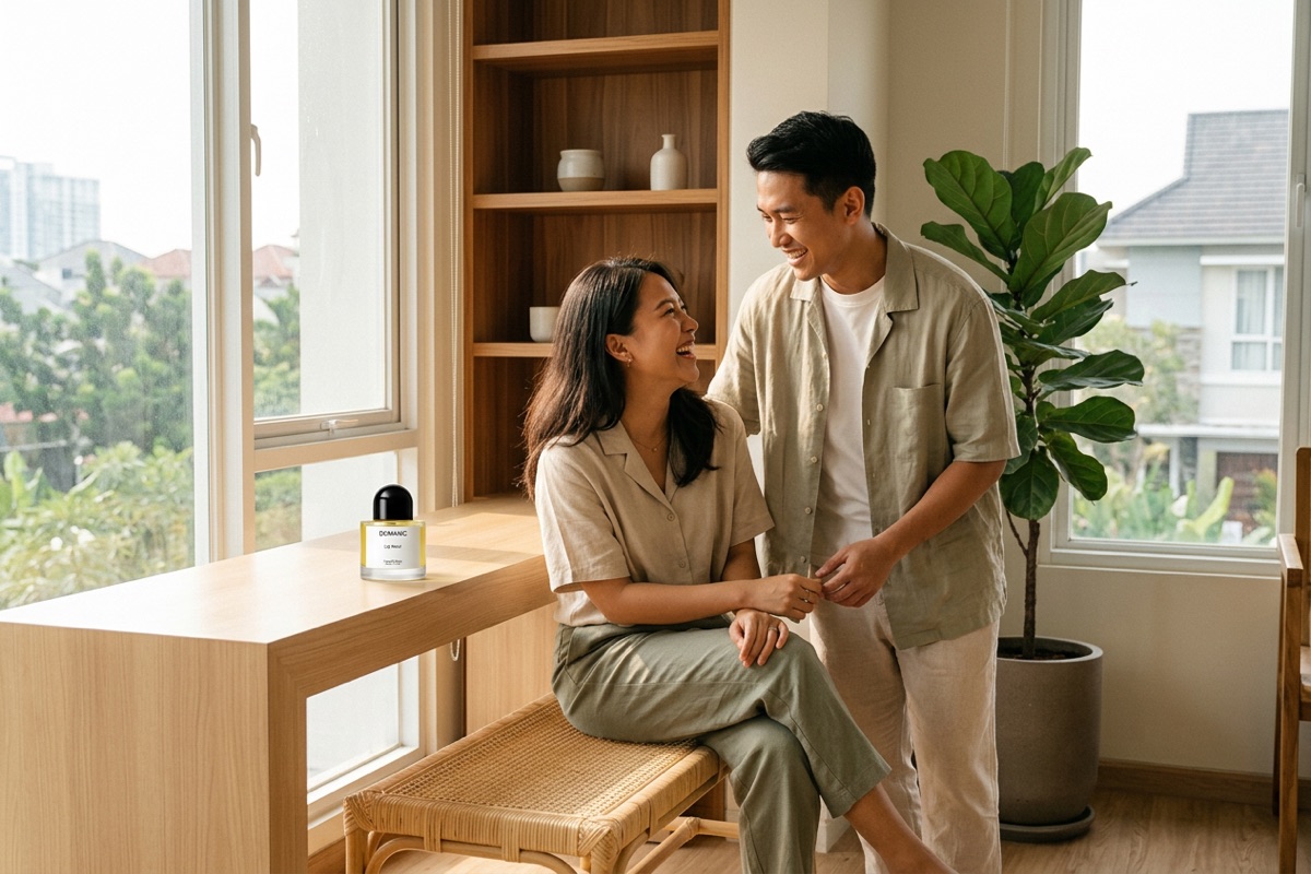 Parfum unisex Domanic Lily Wood yang bisa dipakai pria dan wanita
